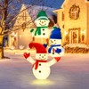 Tangkula 5 FT Stacked Snowman Lighted Christmas Decoration w/110 LED Lights Ground Stakes - 3 of 4