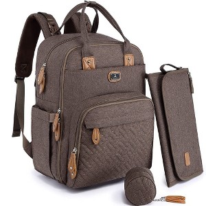 Dikaslon Diaper Bag Backpack with Portable Changing Pad, Pacifier Case and Stroller Straps - 1 of 4