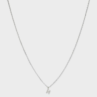 Sterling Silver Small Polished Initial Pendant Necklace - A New Day™ Silver