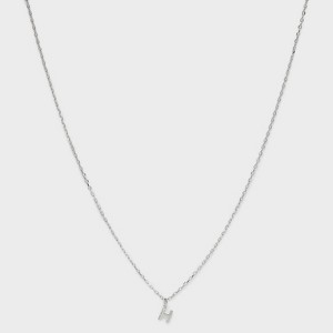 Sterling Silver Small Polished Initial Pendant Necklace - A New Day™ Silver - 1 of 4