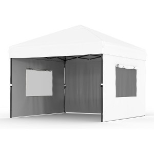10x10 Pop Up Canopy Tent with 3 Sidewall, Heavy Duty Outdoor Instant Canopy, 3 Adjustable Heights - 1 of 4