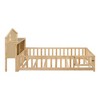 Okak Full Size Platform Bed Frame with Door & Fence,Wooden Floor Bed for Toddlers/Kids Bedroom - 2 of 4