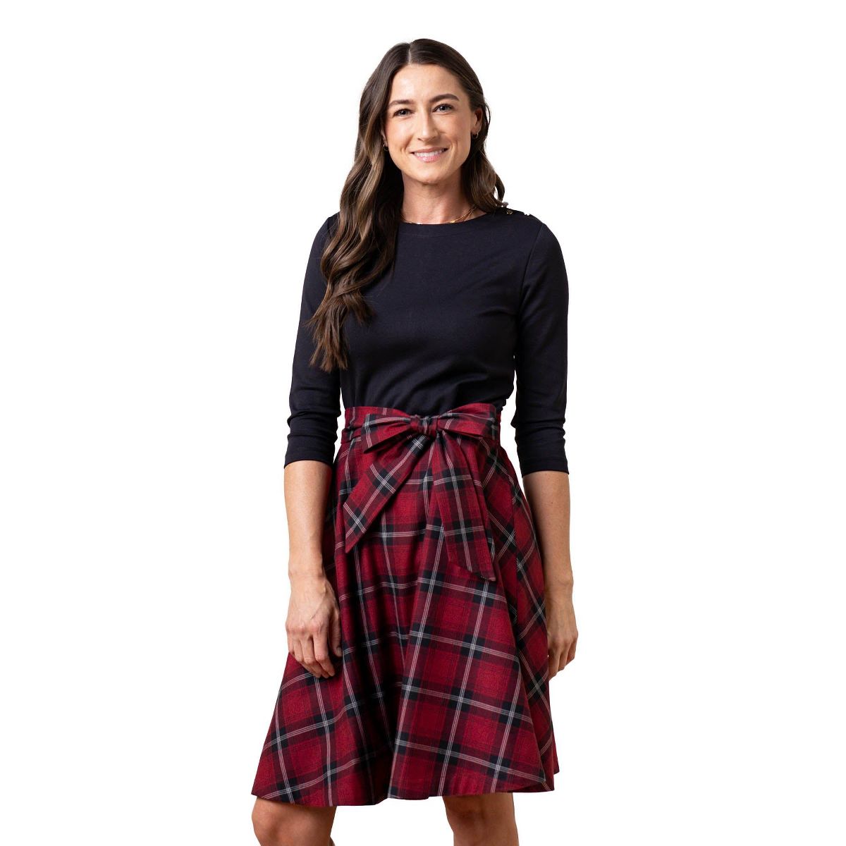 Hope & Henry Women's Long Sleeve French Skater Dress