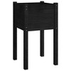 vidaXL Garden Planters 2 pcs Black 15.7"x15.7"x27.6" Solid Wood Pine - 3 of 4