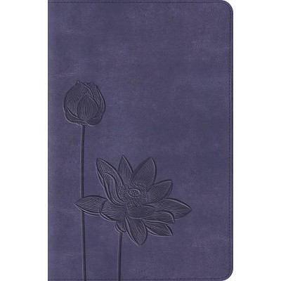 Compact Bible-ESV-Lavender Bloom - (Leather Bound)