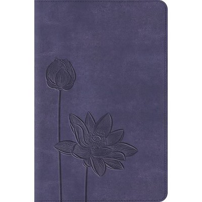 Compact Bible-ESV-Lavender Bloom - (Leather Bound)