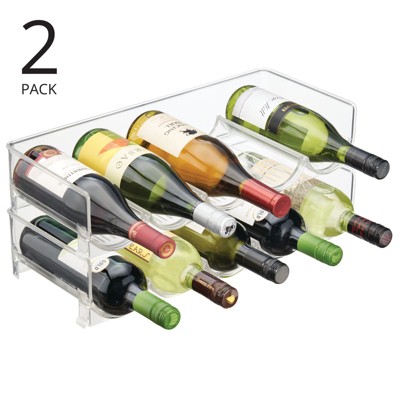 Clear Plastic Stackable Water Bottle and Wine Rack Organizer