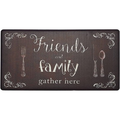 39" x 20" PVC Friends and Family Anti-Fatigue Kitchen Floor Mat Brown - J&V Textiles