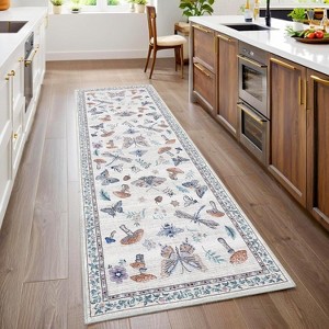 Washable Rug - Non-Slip Soft Farmhouse Carpet Low Pile Thin Floor Cover for Living Room, Bedroom Nursery Dining Room Dorm - 1 of 4