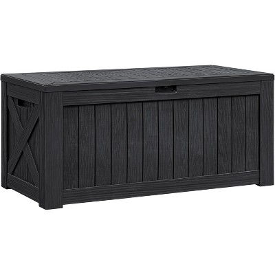 BI&SEA 120 Gallon Waterproof Deck Box-093A,Lockable Resin Storage Box for Patio Furniture Cushions Garden Tools and Outdoor Delivery Storage