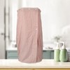 Unique Bargains Soft Absorbent Bath Towel Thin Striped Bath Towel for Bathroom with Adjustable Button 27.8" Length 1 Pc - 2 of 4