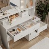 DOMETOUR White vanity with mirror, hair dryer rack, dressing room vanity with dressing pad. - 2 of 4