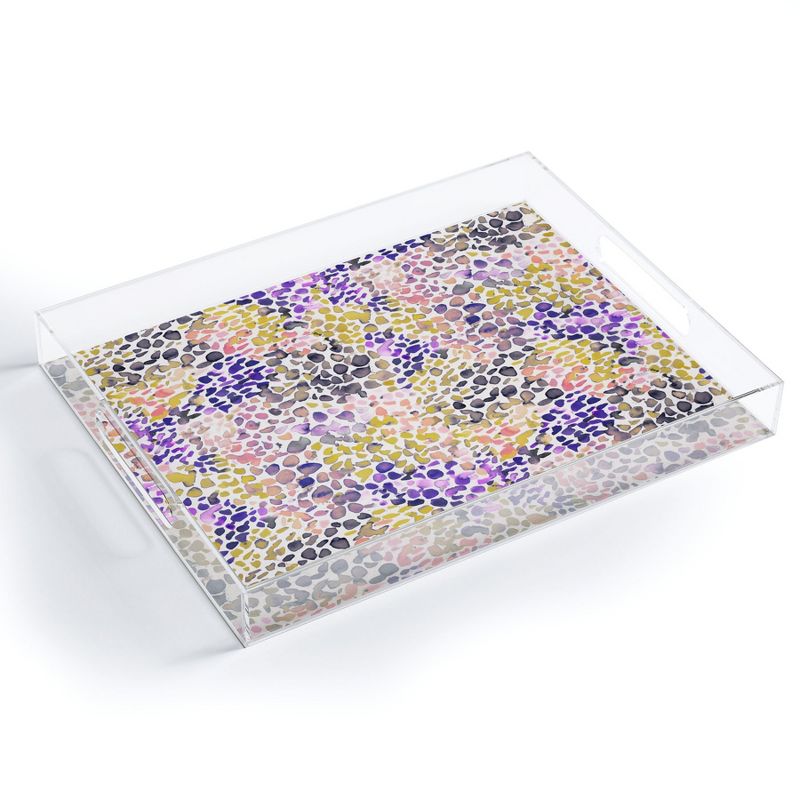 Ninola Design Purple Speckled Painting Watercolor Stains Acrylic Tray - Deny Designs, 1 of 5