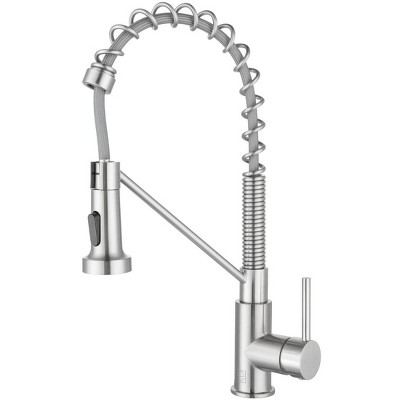 Elegant Lighting Yara Single Handle Pull Down Sprayer Kitchen Faucet in Brushed Nickel