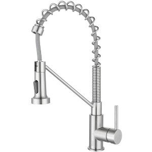 Elegant Lighting Yara Single Handle Pull Down Sprayer Kitchen Faucet in Brushed Nickel - 1 of 4