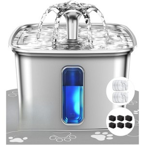 Automatic Pet Water Fountain for Cats & Dogs, Stainless Steel Water Dispenser with Filter - 1 of 4
