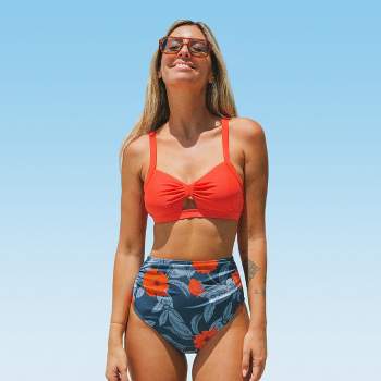 Women's High Waisted Back Hook Bikini Set Swimsuits - Cupshe-xs