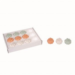 Transpac Ceramic 2.24 in. Multicolor Harvest Pumpkins in Display Set of 12 - 1 of 2