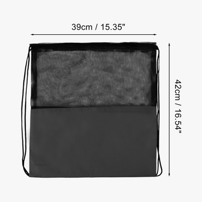 Unique Bargains Drawstring Backpacks Polyester Black 1 Pc — фото 2