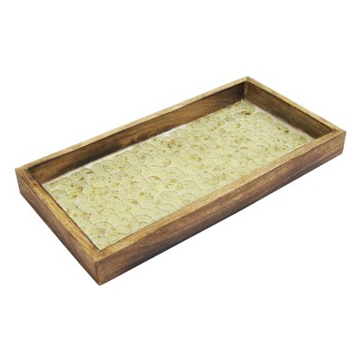 Aqua Mosaic Wooden Tray Aqua Blue - Nu Steel