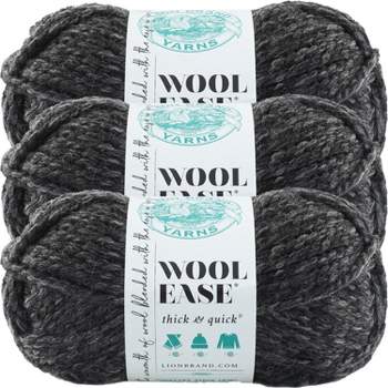 (3 Pack) Lion Brand Wool-Ease Thick & Quick Yarn - Charcoal