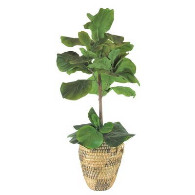 40" Artificial Fig Tree in Natural Basket - LCG Florals