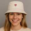 Anna-Kaci Women's Cotton Bucket Hat with Red Heart Embroidery and Wide Brim - 2 of 4
