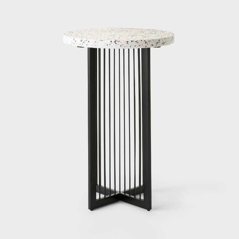 Hilton Carter for Target 24&#34; Metal/Terrazzo Planter Stand White, 1 of 4