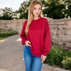 Anna-Kaci Women's Long Sleeve Oversized Crewneck Sweatshirt with Drop Shoulders - 2 of 4