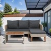 3 Pieces Outdoor Patio Wicker Furniture Sets Table and Chairs - 2 of 4