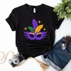 Simply Sage Market Women's Feather Mask Sparkle Short Sleeve Graphic Tee - 3 of 3