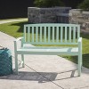 Vynxaria Green Patio Bench - 48.5" Farmhouse-Style Indoor/Outdoor Seating - 3 of 4