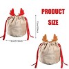 5-Pack Christmas Drawstring Bags, Velvet Gift Pouches for Candy, Party Favors, and Present Wrapping - 2 of 4