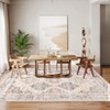 Vintage Rug Irregular Medallion Area Rug Ultra-Thin Non Slip Floral Print Indoor Mat for Living Room Dining Room Bedroom Farmhouse - 3 of 4