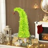 HOMCOM Bent Top Whimsical Christmas Tree with Red Ball, Prelit Pencil Artificial Xmas Tree with LED Lights, Metal Base, Easy Assembly, Green - 3 of 4