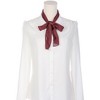 INSPIRE CHIC Women's Solid Contrast Color Pleated Long Satin Neck Scarves 49.2"x4.3" 1 Pc - 2 of 4