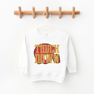 The Juniper Shop Touch Down Red Helmet Distressed Toddler Graphic Sweatshirt - 1 of 2