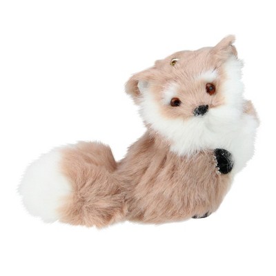 Kurt S. Adler 3.5” Standing Furry Fox Christmas Ornament - Brown/White