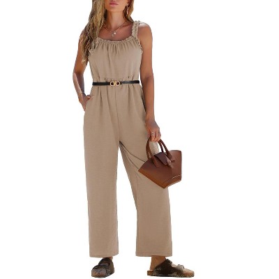 GXIPO Rompers For Women 2025 Shorts Casual Plus Size Romper Jumper Beach Sleeveless Jumpsuits For Summer Loose Outfits Army Green M