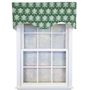 RLF Home St. Croix Cornice Valance - 100% Cotton with Ivory Lining 50" x 17"  Green - 1 of 4