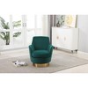 Ridstar Accent Chair and Armchairs with Gold Stainless Steel Base For Living Room & Bedroom-Green - 3 of 4