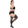 Memoi Women's French Lace Cuff Sheer Thigh High - 2 of 4