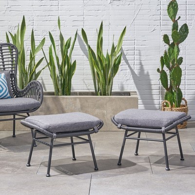 Modern Boho Ottoman Foot Stool Vanity Stool, Rectangle Montana Ottoman With Steel Legs, Foot Rest Ottoman Makeup Stool