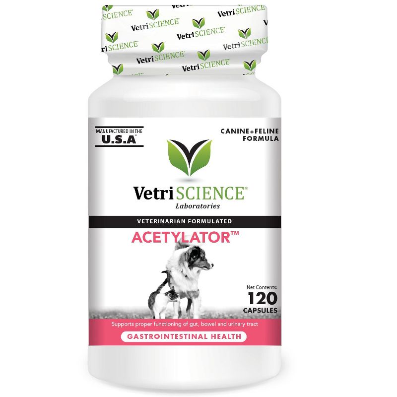 VetriScience Acetylator Digestive Health for Dogs & Cats, 120 Capsules, 1 of 4