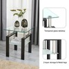 Lirago 2-Piece Tempered Clear Glass Sofa Table-2-Layer Storage End Table with Modern Waterfall Edge 17.71"Wx17.71"Lx20.47"H - 4 of 4