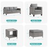 Sonkuki 6-Piece Patio Conversation Set Outdoor Wicker Rattan Furniture Set with Side Table - 2 of 4