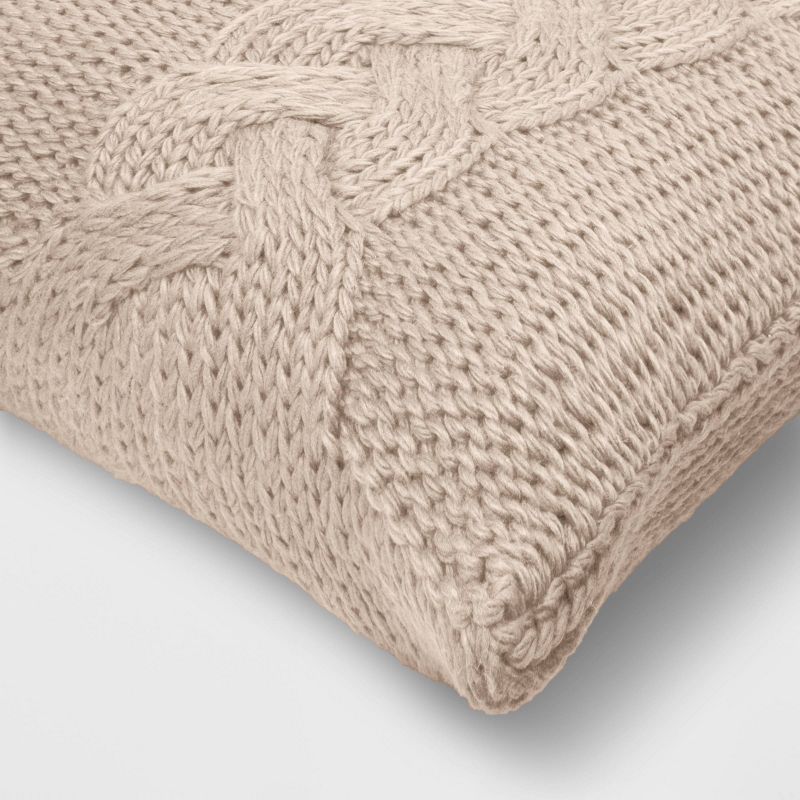Cable Knit Throw Pillow - Threshold™, 4 of 11