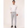 Lars Amadeus Men's Plaid Patterned Slim Fit Flat Front Business Dress Pants - 3 of 4