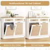 Rattan Double Tilt Out Trash Cabinet, Freestanding Trash Cabinet for Kitchen Dining Living Room, Hidden Garbage Bin Cabinet Storage Holder, White - 4 of 4