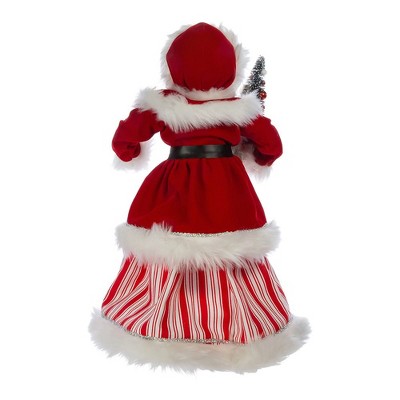 17.25-Inch Red and White Resin Mrs. Claus Figurine